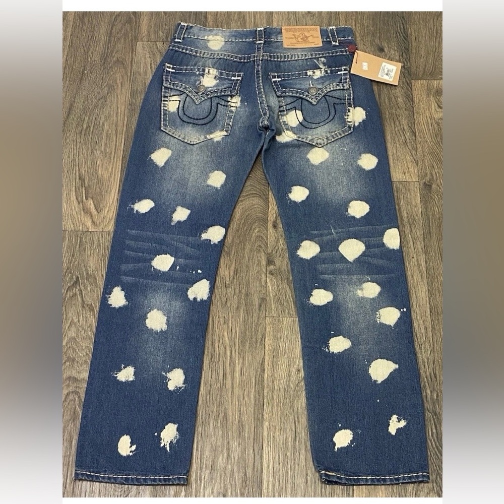 RARE True Religion Mens Blue Urban cow Denim Jeans Made in USA Sz 36 NWT $455